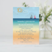 3,5" faire-part de mariage de thème de plage de (Debout devant)