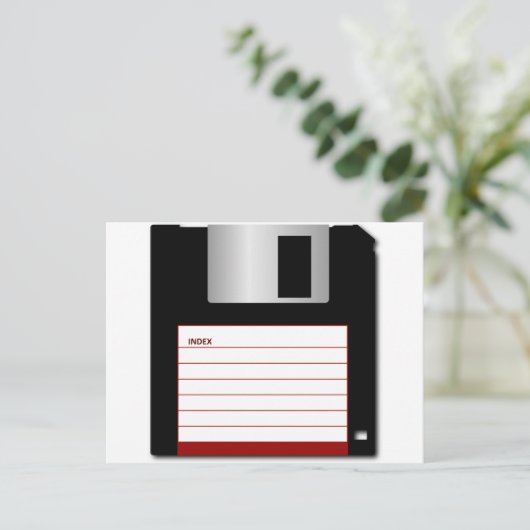 3,5-inch diskette oude  computerschijf briefkaart (Staand voorkant)