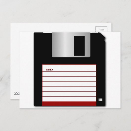 3,5-inch diskette oude  computerschijf briefkaart (Voorkant / Achterkant)