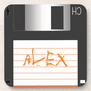 3,5-inch diskettestations met label voor geek Nerd Onderzetter