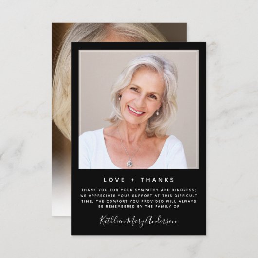 3,5-inch x5-sympathie begrafenisgeheugen BEDANKT U (Voorkant / Achterkant)