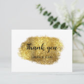 3,5 inch x 5 inch modern Gold glitter Hartelijk da Save The Date (Staand voorkant)