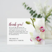 3,5 x5 White Orchid Flower Funeral Bedankkaart (Staand voorkant)
