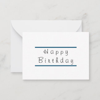 3.5 x 2.5 Happy Birthday Flat Note Kaart Notitiekaartje