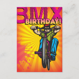 3,5 X 5 BMX Invitation d'anniversaire