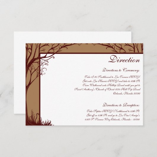 3,5 x 5, Carte de direction Arbre d'automne (Devant / Derrière)