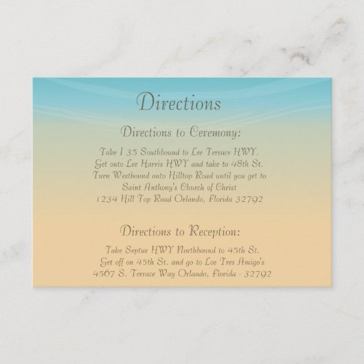 3,5 x 5 Carte de direction Ocean Beach Shore Seash (Devant)