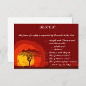 3.5 x 5 Carte de réponse R.S.V.P. Coucher de solei (Devant / Derrière)