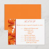 3.5 x 5 Carte de réponse R.S.V.P Lys tigre orange  (Devant / Derrière)