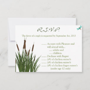 3,5 x 5 Carte de réponse R.S.V.P Typha/Libellule e