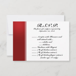3.5 x 5 Carton de réponse R.S.V.P Blanc Arbre Roug