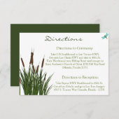 3,5 x 5 Directiekaart Cattail/Dragonfly in kleur Informatiekaartje (Voorkant / Achterkant)