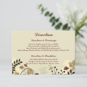 3,5 x 5 Direction Carte Automne Floral/Branches (Debout devant)