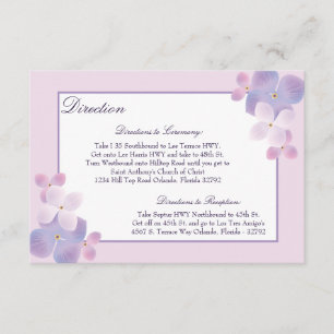 3,5 x 5 Direction Kaart Hydrangea - Paarse