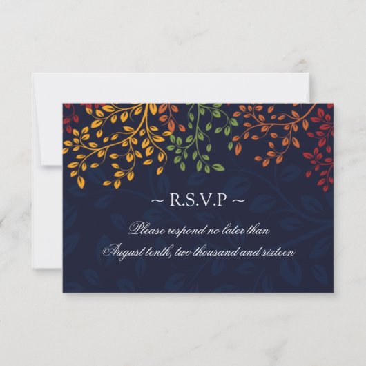 3.5 x 5 - Fall Wedding Reply Cards RSVP Kaartje (Voorkant)