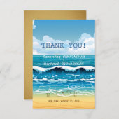 3,5" x 5" plage d'océan ondule le carte de (Devant / Derrière)