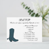 3,5 x 5 R.S.V.P Carte de réponse Western Blue Cowb (Debout devant)