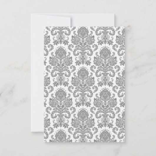 3,5 x 5 R.S.V.P. Mariage de carte Damask (Dos)