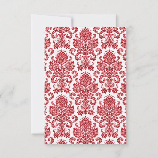 3,5 x 5 R.S.V.P. Mariage de carte Damask (Dos)