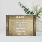 3,5 x 5 R.S.V.P Reply Kaart  Bruin Damask (Staand voorkant)