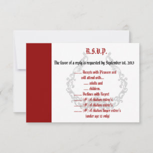 3.5 x 5 R.S.V.P Reply Kaart Crimson Red Embe