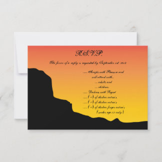 3.5 x 5 R.S.V.P Reply Kaart Desert Mountain Sunset
