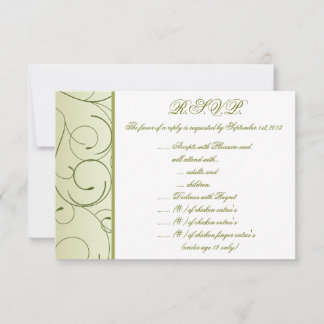 3,5 x 5 R.S.V.P Reply Kaart Groene Apple Swirls Fr