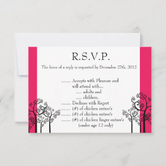 3,5 x 5 R.S.V.P Reply Kaart Hot Pink/Black Giraffe