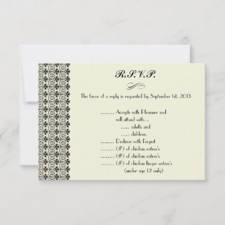 3,5 x 5 R.S.V.P Reply Kaart Licht Groen/Grijs Form