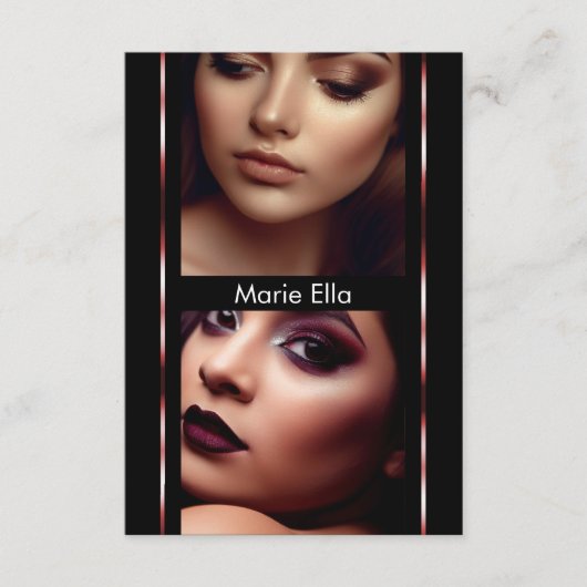 3,5" x 5" Zwart Rood Glam Comp Kaart Fotosjabloon (Voorkant)