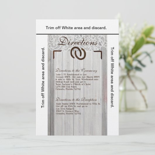 3,5 x 6 Directions Cartes Chaussures Horse Bois (Debout devant)