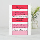 3,5 x 7 - Carte de réception Fond De Ligne Rose Om (Debout devant)