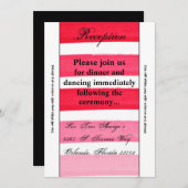 3,5 x 7 - Carte de réception Fond De Ligne Rose Om (Devant / Derrière)