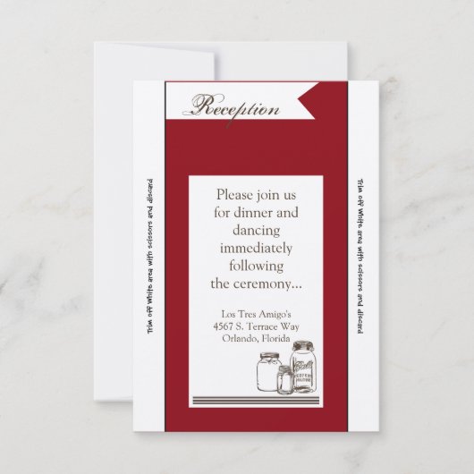 3,5 x 7 Carte de réception Mason Jar Pays Vase Rus (Devant)