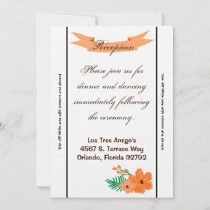 3,5 x 7, carte de réception Printemps Hibiscus Flo