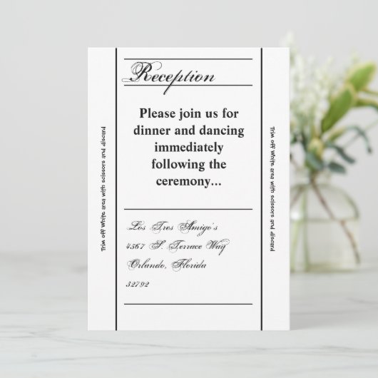 3,5 x 7 Carte Réception Typographie moderne Journa (Debout devant)