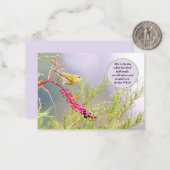 3.5x2.5 Bijbel Verse Note Kaart Bird Flowers Notitiekaartje (Voorkant / Achterkant in situ)