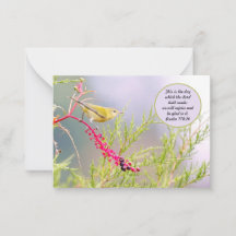 3.5x2.5 Bijbel Verse Note Kaart Bird Flowers