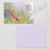 3.5x2.5 Joli texte de la Bible Note de carte Fleur (Devant / Derrière)