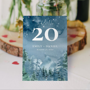 3.5x5.0 Donker schemerblauw Bergen Bruiloft Budget Kaart