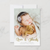 3.5x5 Aankondiging geboorte Foto Hartelijk dank (Voorkant)