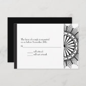 3.5x5 Art Deco-reactiekaart RSVP Kaartje (Voorkant / Achterkant)