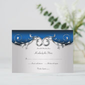 3,5x5 Bleu élégant et RSVP argent (Debout devant)