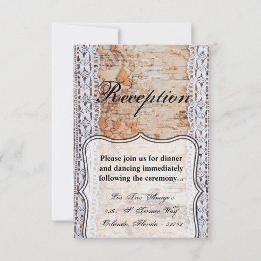 3.5x5 Carte de réception Country Grange Dentelle e (Devant)