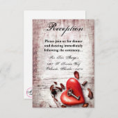 3.5x5 Carte de réception Country Wood Key to my He (Devant / Derrière)