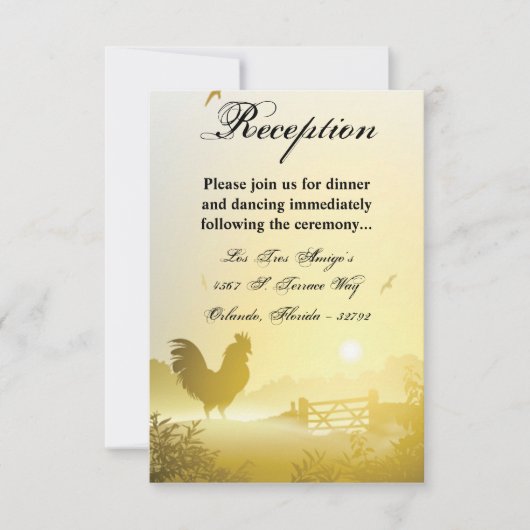 3,5x5 Carte de réception Sunny Morning Farm Countr (Devant)