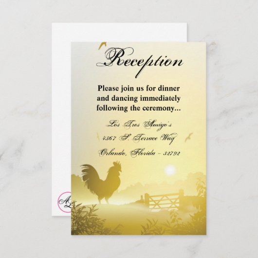 3,5x5 Carte de réception Sunny Morning Farm Countr (Devant / Derrière)