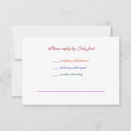 3,5x5 Gay Wedding Rainbow LGBT Pride RSVP Basic (Voorkant)