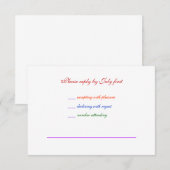 3,5x5 Gay Wedding Rainbow LGBT Pride RSVP Basic Kaartje (Voorkant / Achterkant)