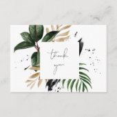 3.5x5 inch Groen & Goud Tropisch Dank u Bruiloft Informatiekaartje (Voorkant)